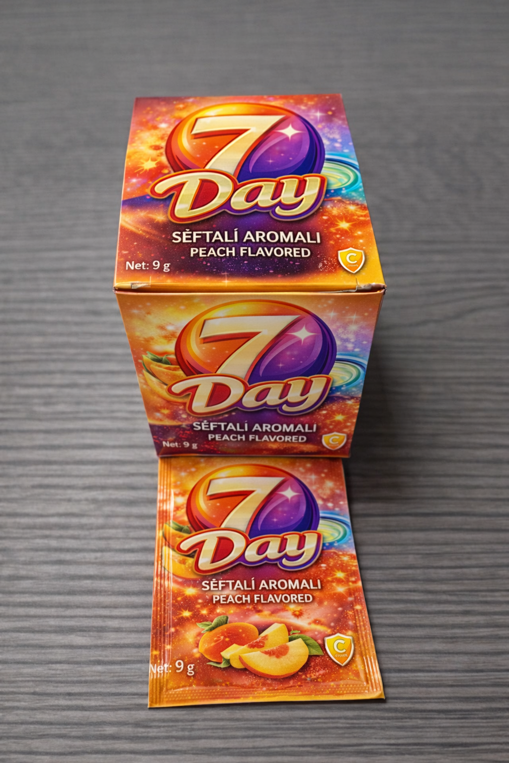 7day aromali toz içecek 9 gr seftali 576 adet